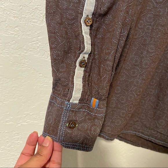 Pronto Uomo Men Dandelion Print Button Front Career Formal Dress Shirt Size XL - Picture 8 of 9